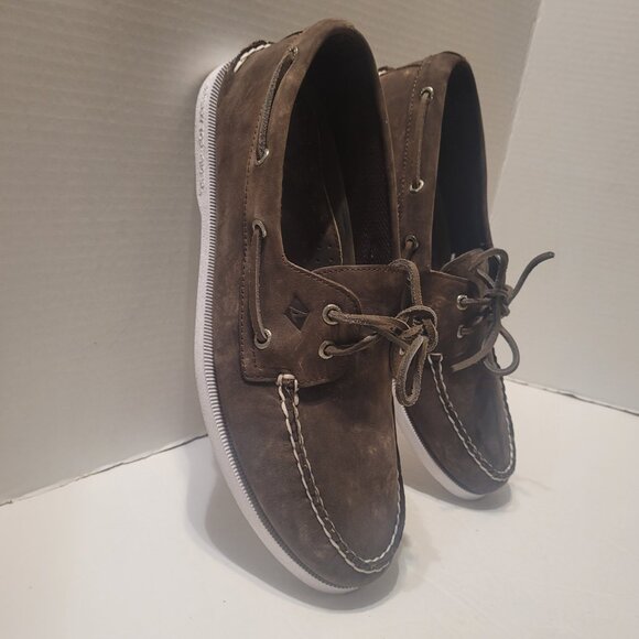 Sperry Top-Sider A/O 2-Eye Nubuck Brown Suede Boat Men's Hommes Shoe/Loafer 11.5 - Picture 3 of 11